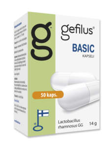 LGG Gefilus maitohappobakteeri Gefilus Basic Kapselit pakkaus